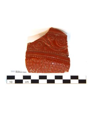 Fragment de bol de terra sigil·lada sud-gàl·lica | © Museu de la Mediterrània Fragment de bol de terra sigil·lada sud-gàl·lica | © Museu de la Mediterrània
